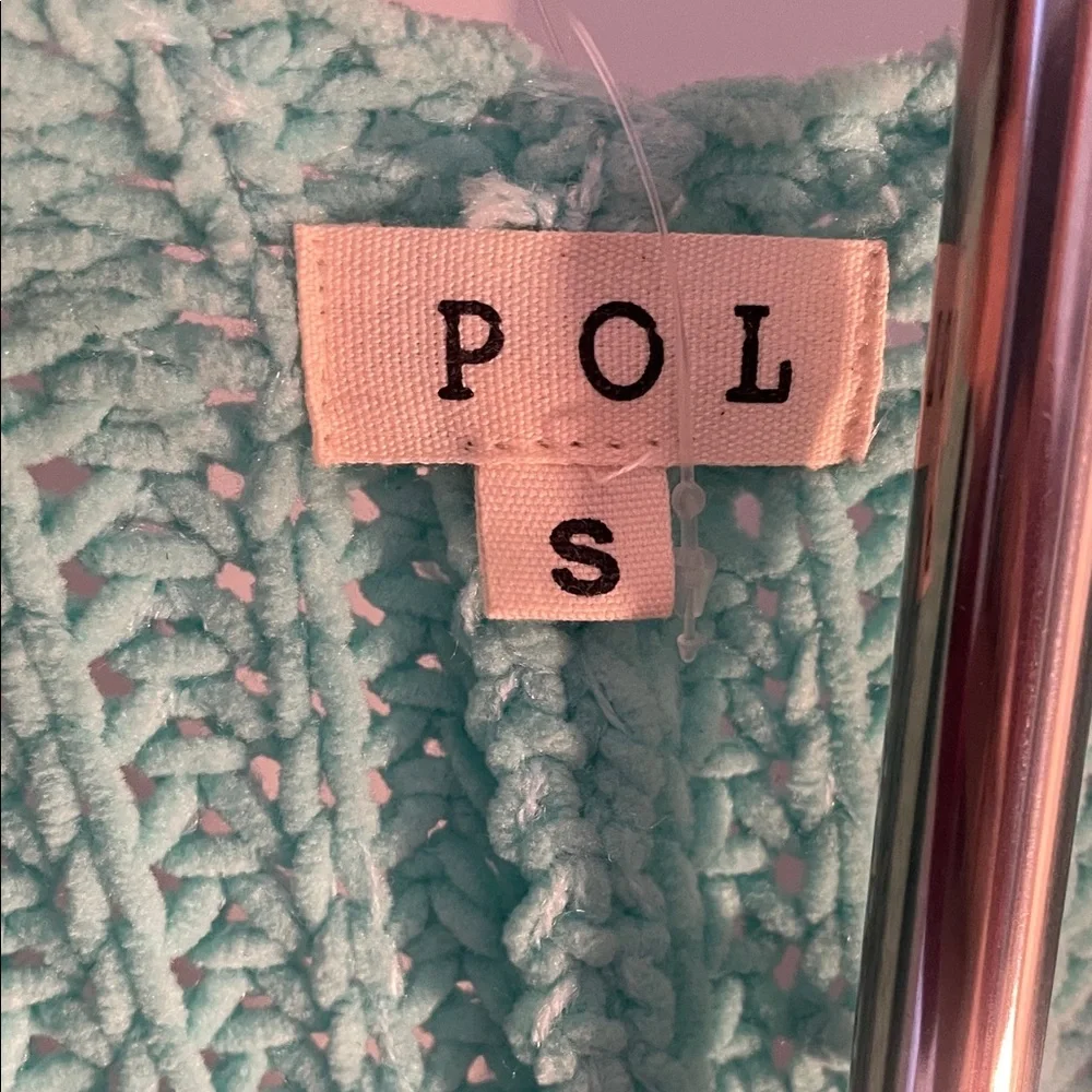 POL Turquoise Knit Cardigan with pockets chunky knits new small oversized - Picture 2 of 8